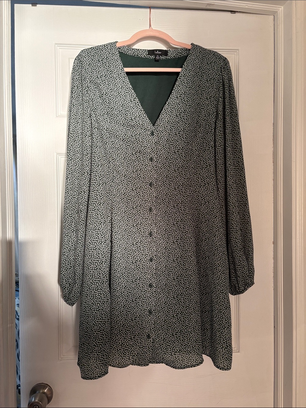 Lulu's | Women’s XL | Printed Midi Button-Front Dress